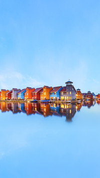 European Dutch Riverside Townhouse Night Light