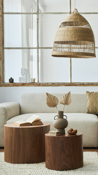 Living Room with Design Modular Sofa and Furniture