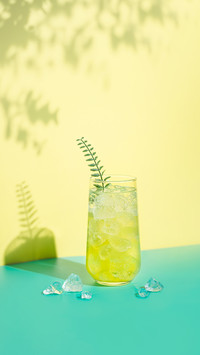 Glass of Delicious Summer Tropical Cocktail with Ice