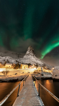 Aurora pier and hills