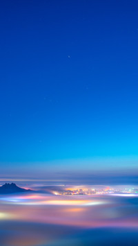 Qingdao advection fog night view