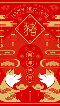 猪猪呈祥-拍信图库