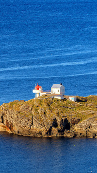 Fjoloy Fyr Lighthouse near Mostery in Norway