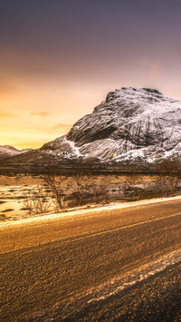 sunset view on mountain road