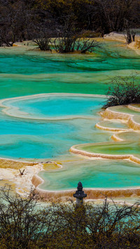 Jiuzhaigou and Huanglong Landscape Painting Scroll