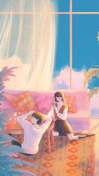 A Couple of Lovers Taking Pictures in The Room