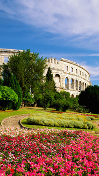 First century roman amphitheatre pula istria croatia