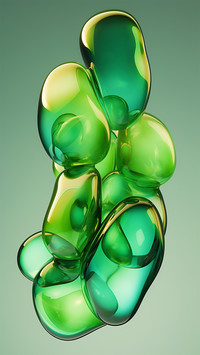 Green stone abstract 3D