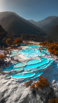 The white terraced fields in shangrila