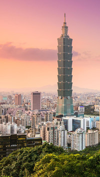 傍晚的台北101