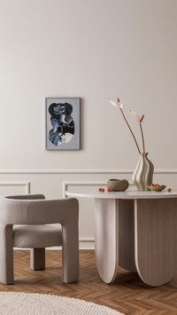 Warm composition of dining room interior