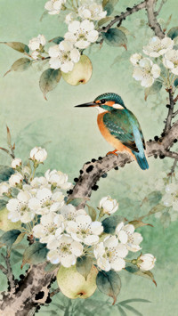 Pear blossom emerald bird