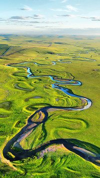 Aerial view of the hulun buir grassland