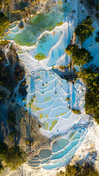 Cream colored terraced fields