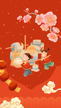 Painting on folk customs and the stone festival on the