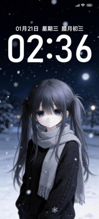 二次元雪夜相遇