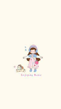 小女孩治愈插画壁纸-锐景创意