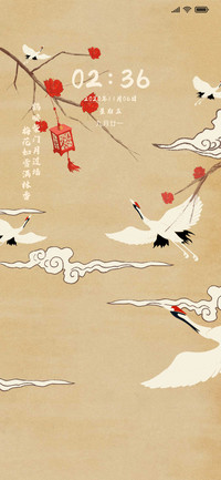 简雅梅花仙鹤