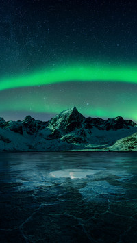 Norway outdoor snow mountain aurora