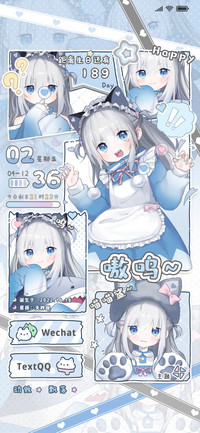 蓝色系萌萌鲨鲨猫