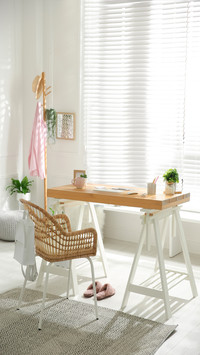 Stylish Home Office Interior with Comfortable Workplace