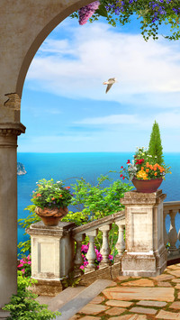 Beautiful landscape oil painting