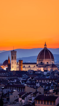 Duomo Santa Maria Del Fiore at sunset in Florence