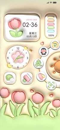 膨胀春日郁金香
