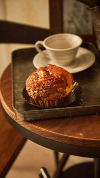 Baked cake with pineapple buns