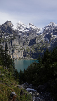 Under the snowcapped mountains of switzerland