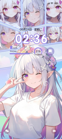 粉蓝元气少女
