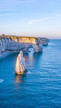 Aerial view, Étretat coastline France