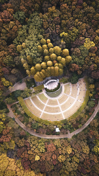 Come to zhongshan mausoleum music station in autumn