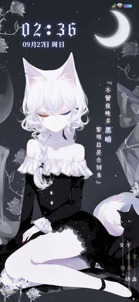 月夜白猫