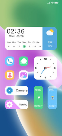 小组件 蓝绿紫