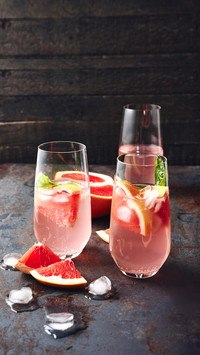 Refreshing citrus lemonade with grapefruit and basil