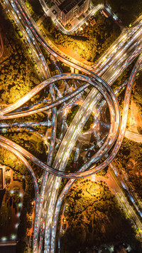 Overlooking the overpass bridge
