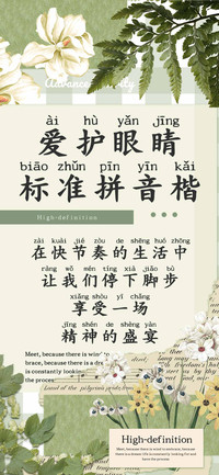 爱护眼睛标准拼音楷