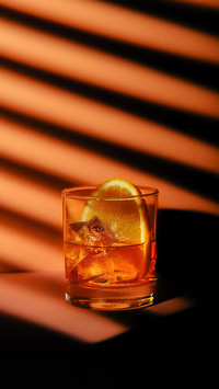 Low Key Photo of Cocktail with Brandy and Orange Liquor