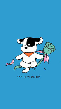 夏日荷趣小狗