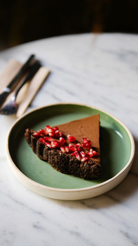 Coffee and dessert in a cafe