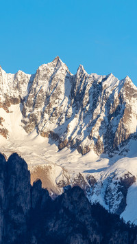 The snowcapped mountains in niwu township