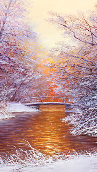 Oil painting on ice and snow