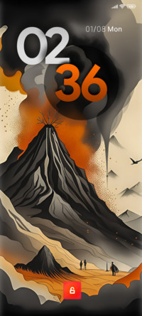 volcano painting
