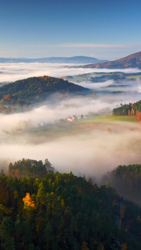 The mist rises over a thousand mountains concealing the