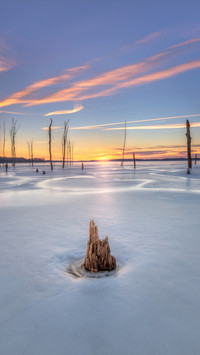 Frozen sunrise at Manasquan Reservoir