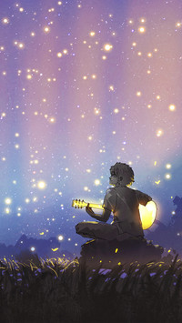 Lonely anime illustration