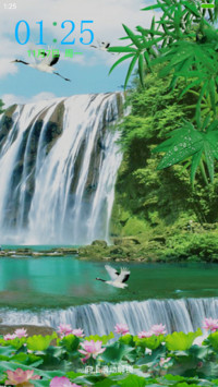 山水瀑布