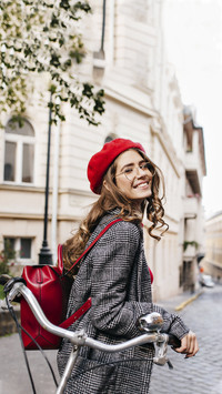 Cute Girl with Bicycle