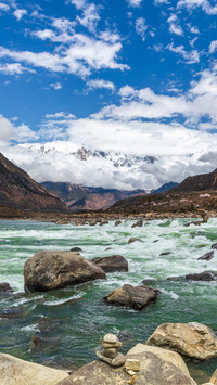 The green river rushes forward
